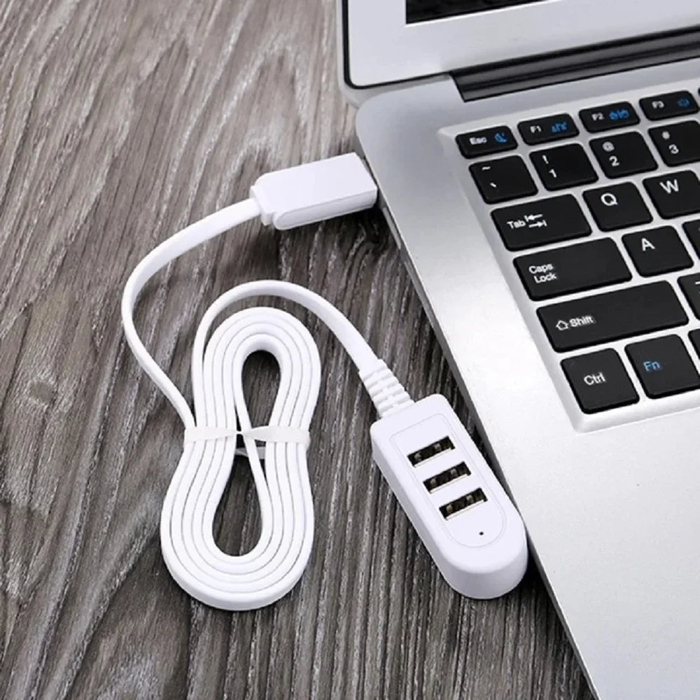 3 In 1 USB Splitter Socket Multi-function 3A Charger Converter USB Cable