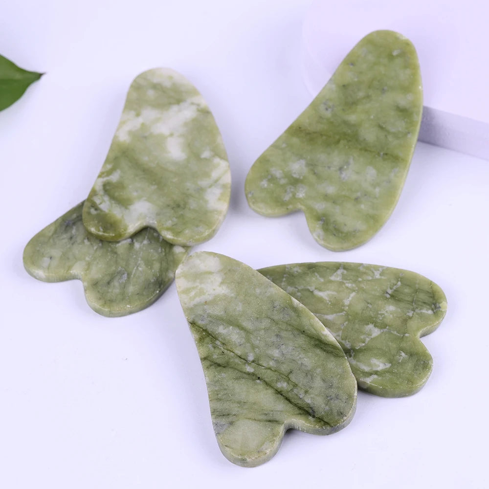 Natural Jade Face Roller Gua Sha Scraper Set Masssager