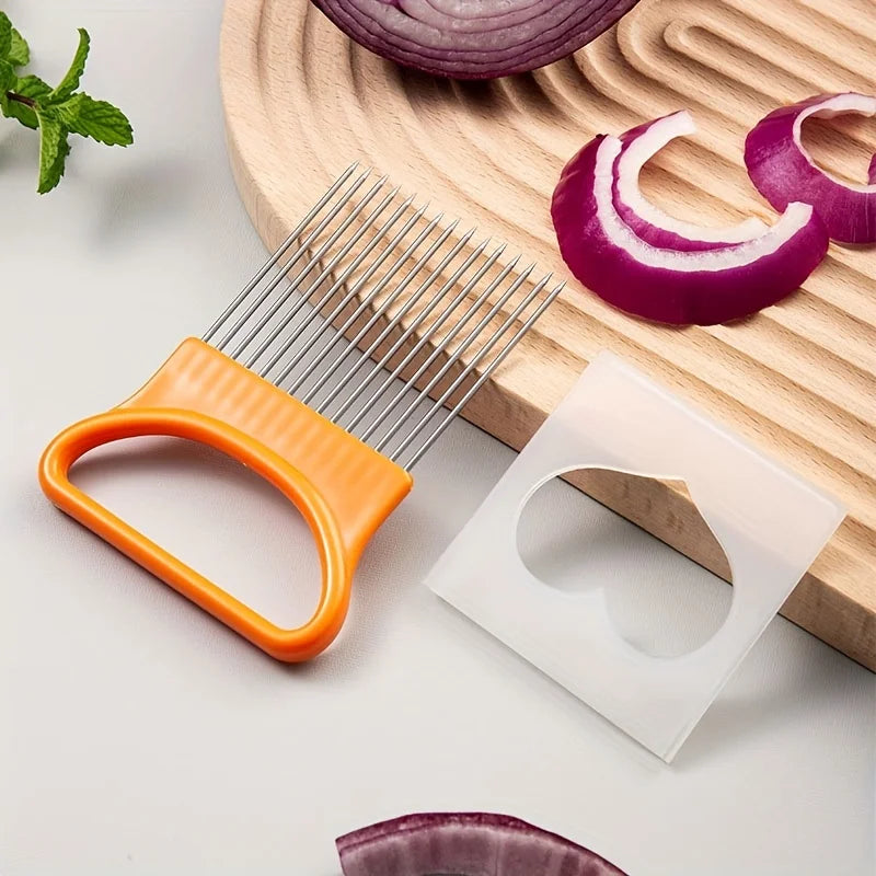 1/4Pc Stainless Steel Onion Needle Onion Fork Vegetables Fruit Slicer