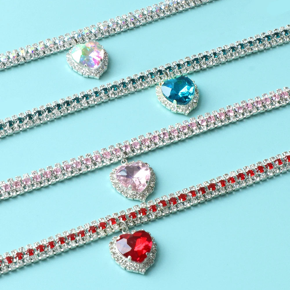Cute Luxury Crystal Diamond Cat Dog Collar Pendant
