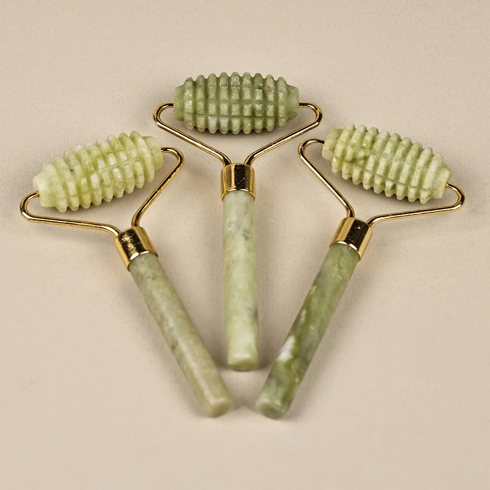 Natural Jade Face Roller Gua Sha Scraper Set Masssager