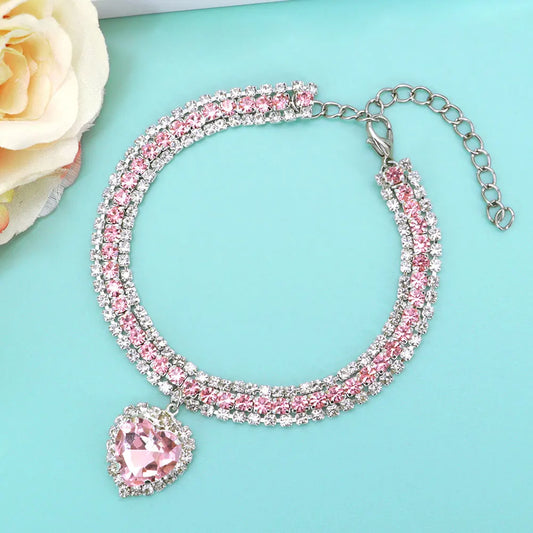 Cute Luxury Crystal Diamond Cat Dog Collar Pendant